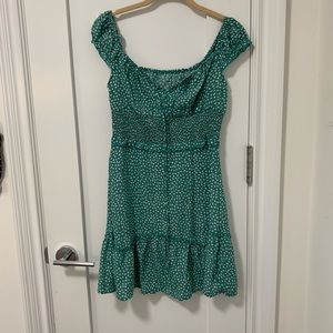 Trendy Green Smock Dress